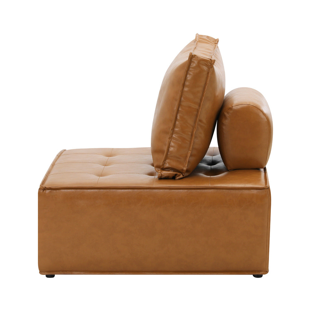 NNEED Pu Leather Sofa Couch Brown